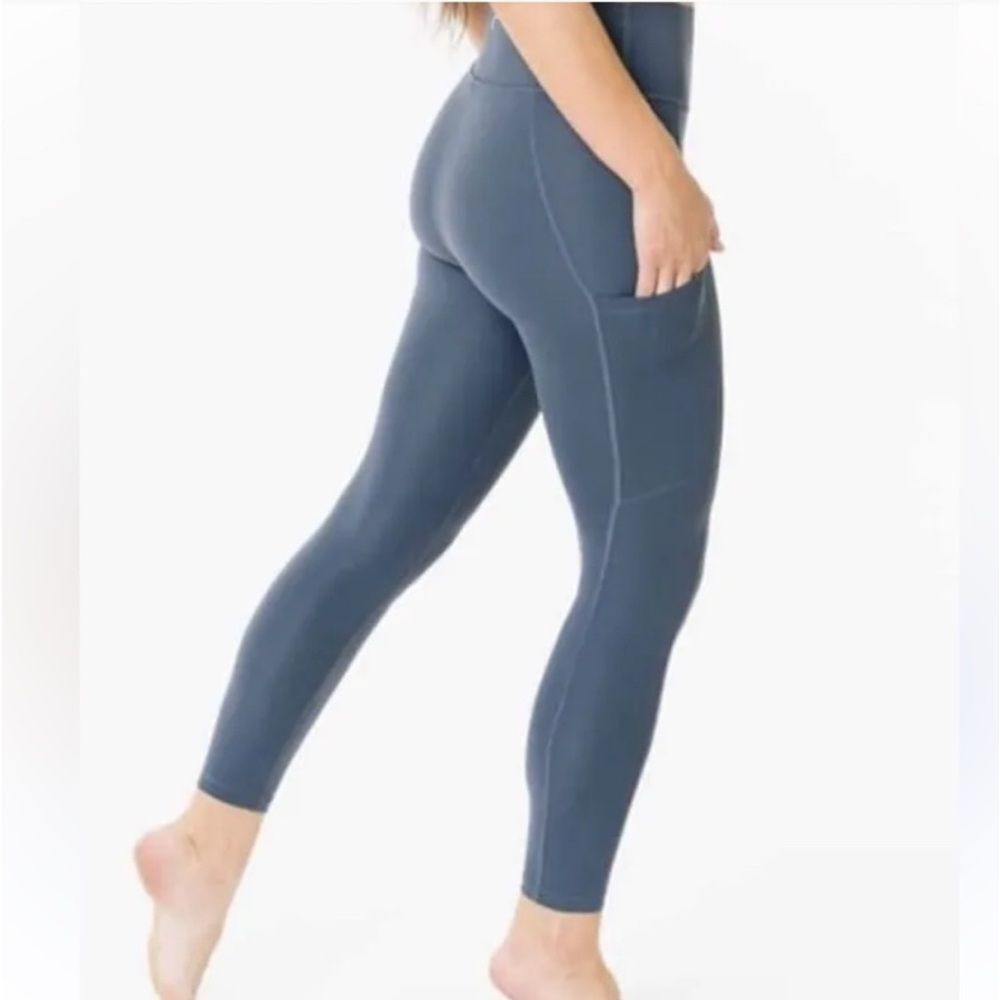 ZYIA Slate Blue High-Rise Pocket Leggings with Side Seam